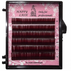 Ресницы винные (red wine) Lovely MINI - 6 линий - MIX(D 0.20 10-14мм)